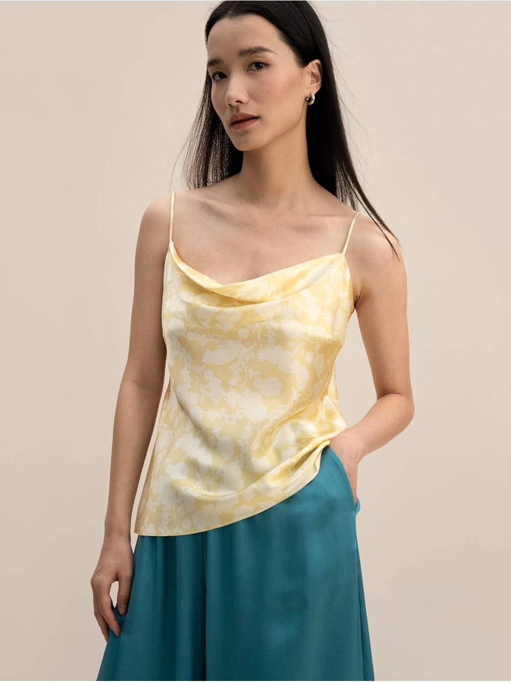 LilySilk 100% Silk Camisole - Shadow Print Size 4